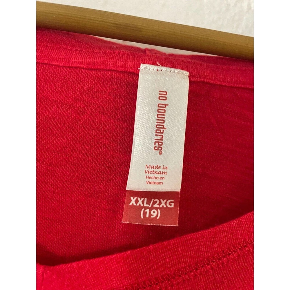 No Boundaries Size XXL 19 Juniors Red Hooded Sweater Top Pockets Pullover Hoodie - Picture 4 of 9